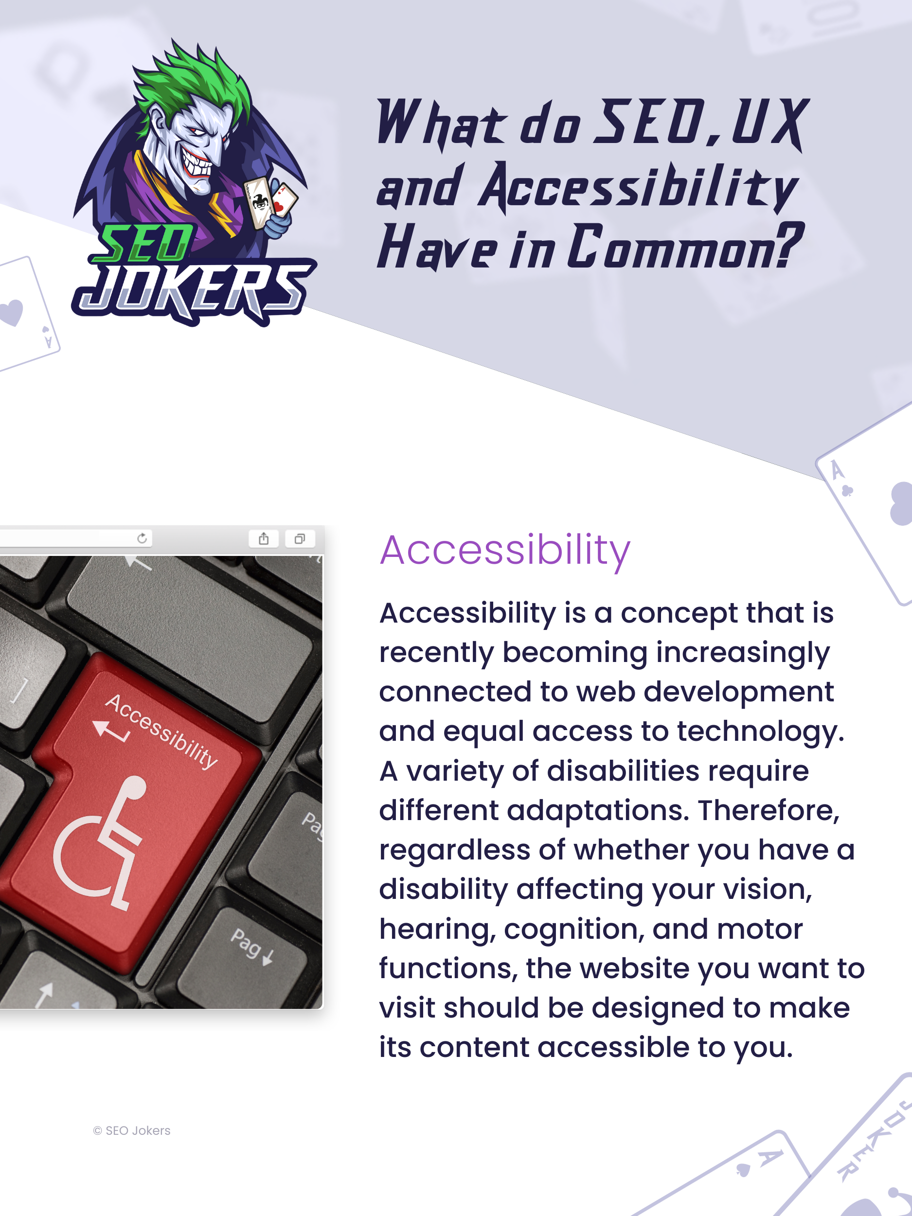 What do seo ux and accessibility have in common 1