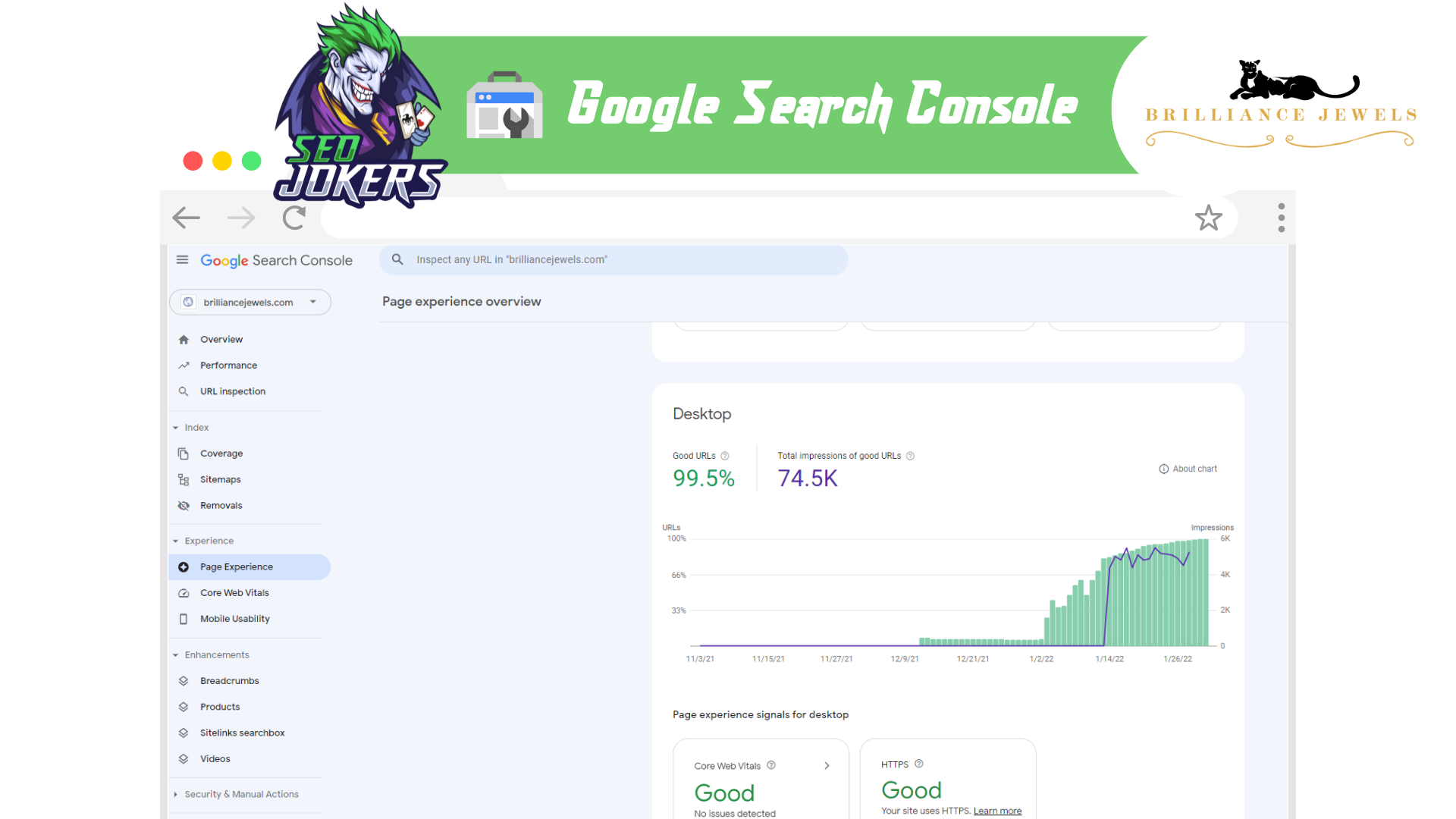 Google ranking console core web vitals