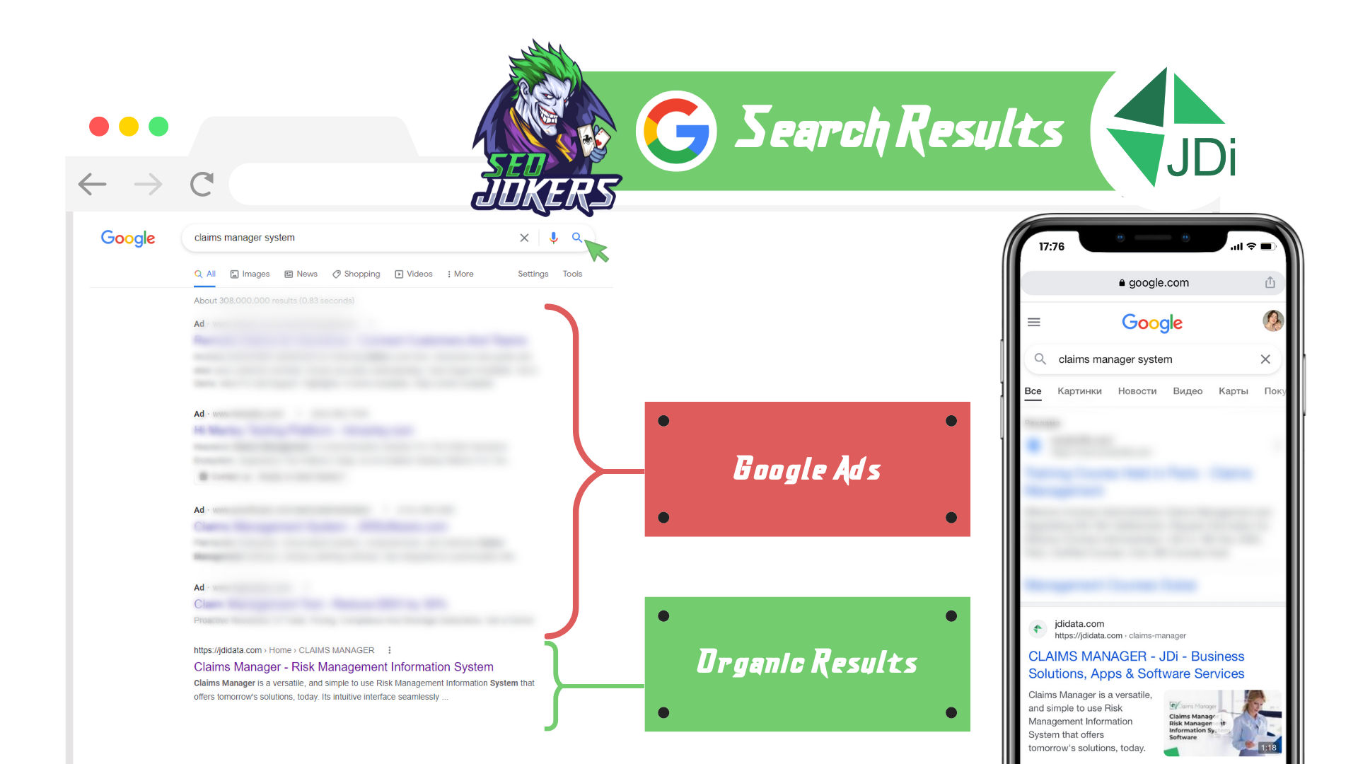 Seaarch results with seo