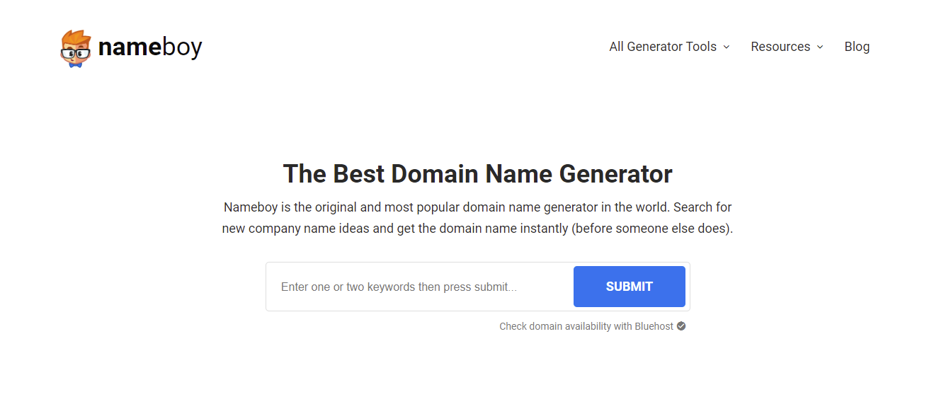 Nameboy - 7 best random domain name generators