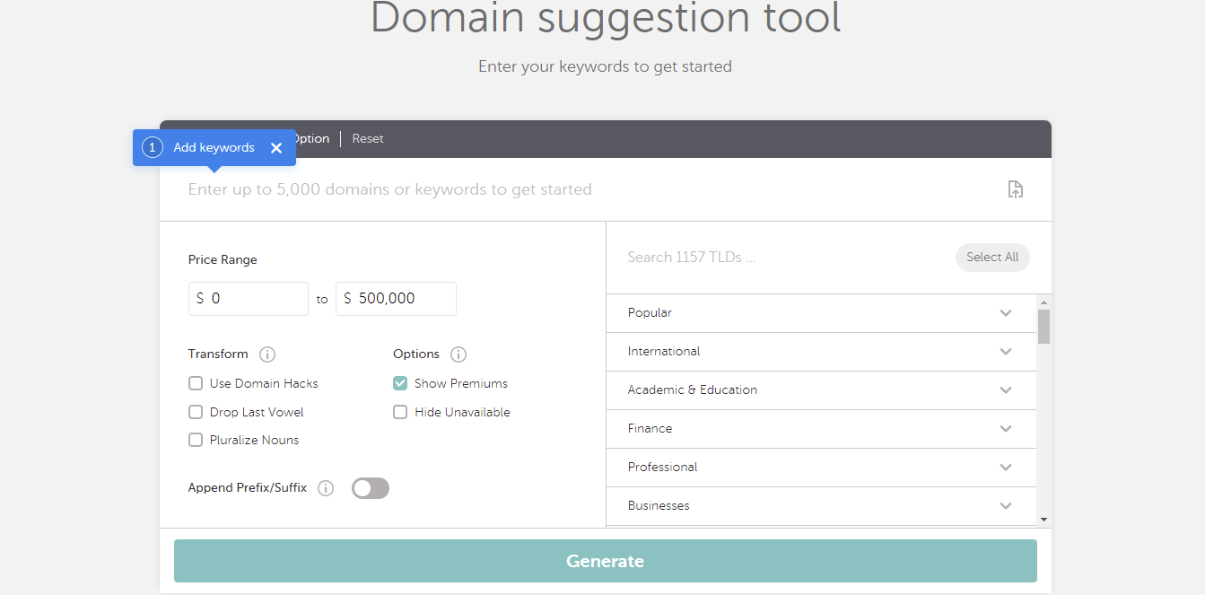 Namecheap - 7 best random domain name generators