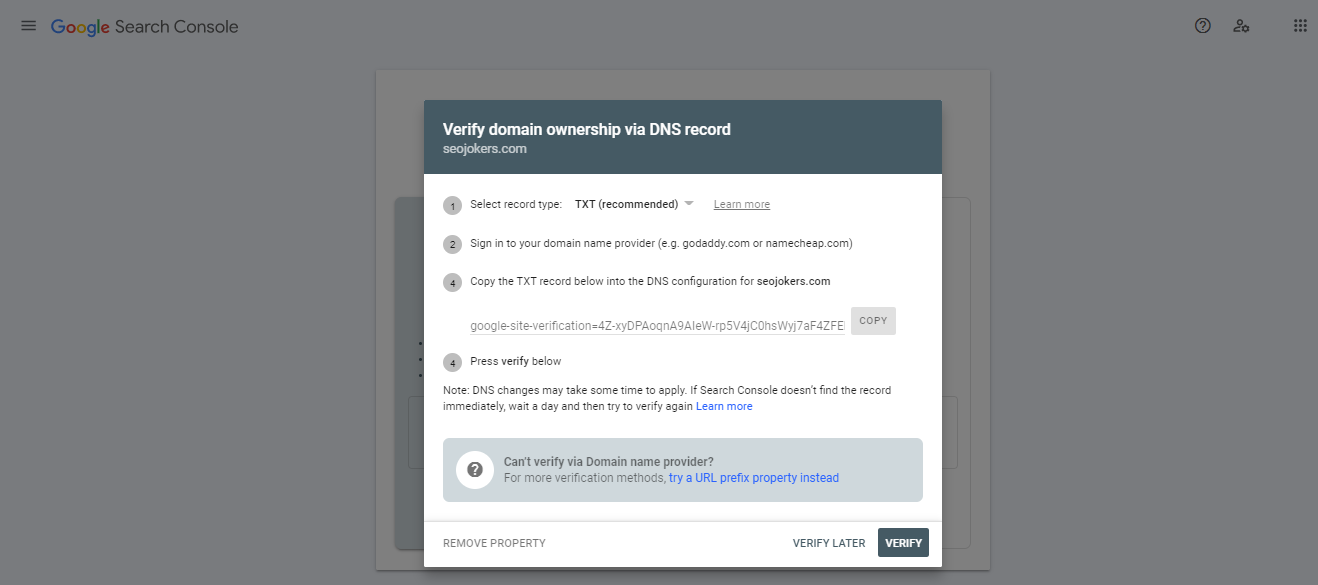 Google search console