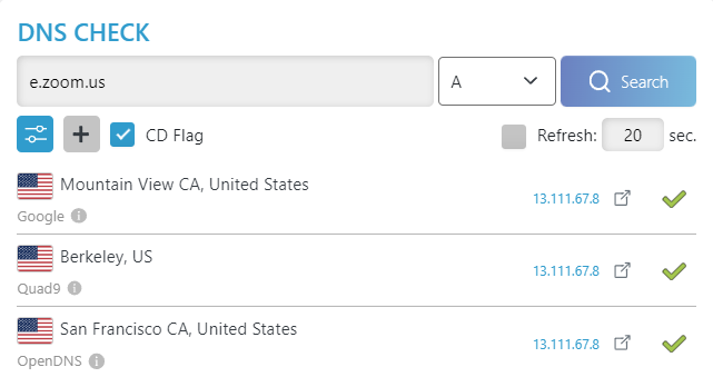 Your ip, domain, email marketing & seo - dns check e. Zoom. Us